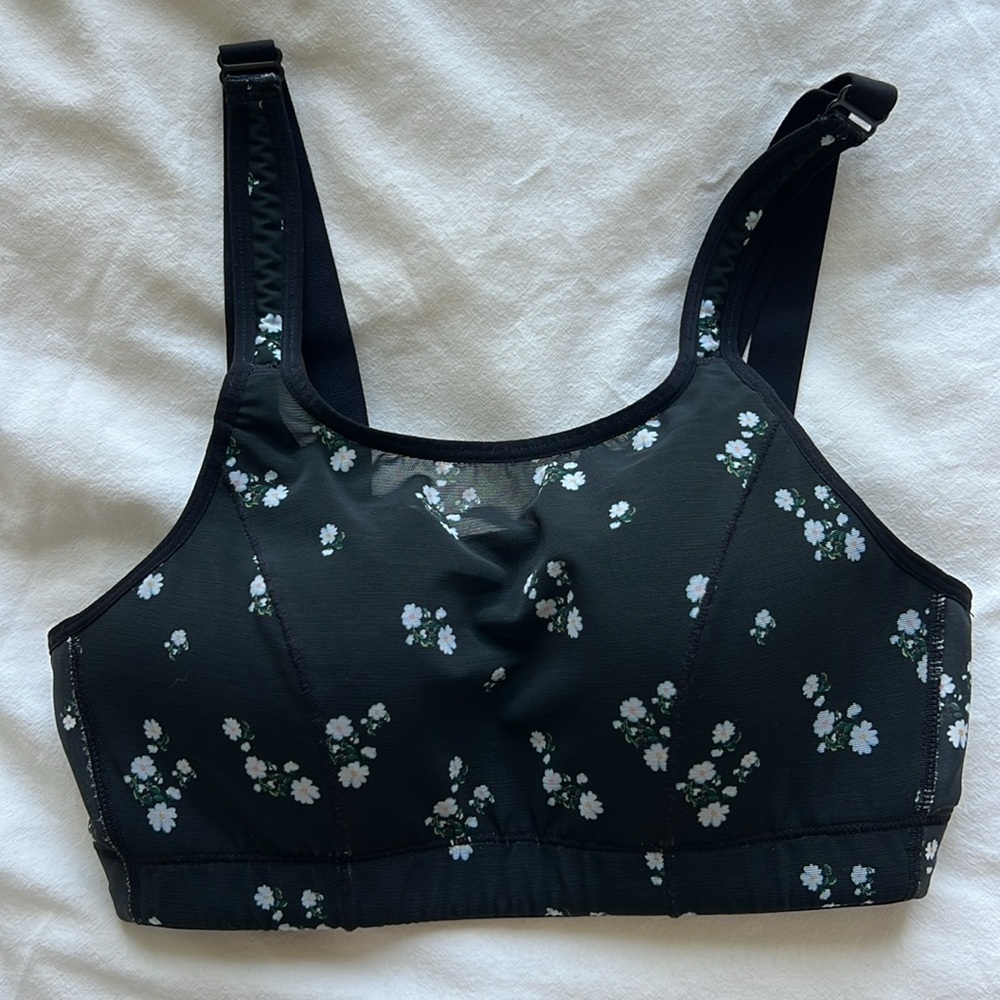 POPFLEX Black Floral Sports Bra (Superbra)